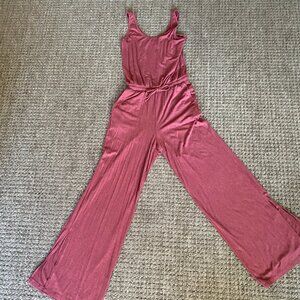 ATHLETA HEATHER RUSTY BROWN UPF 50+ WIDE LEG PANTS COASTAL ROMPER JUMPSUIT
